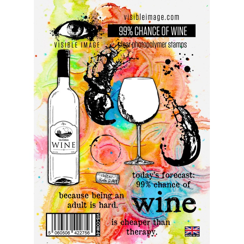 Visible Image 99% Chance of Wine Stamp Set
