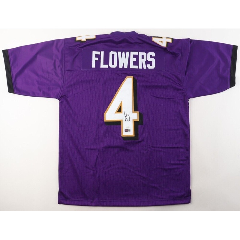 Zay Flowers Signed Baltimore Ravens Purple Jersey (JSA) Ex-Boston College WR