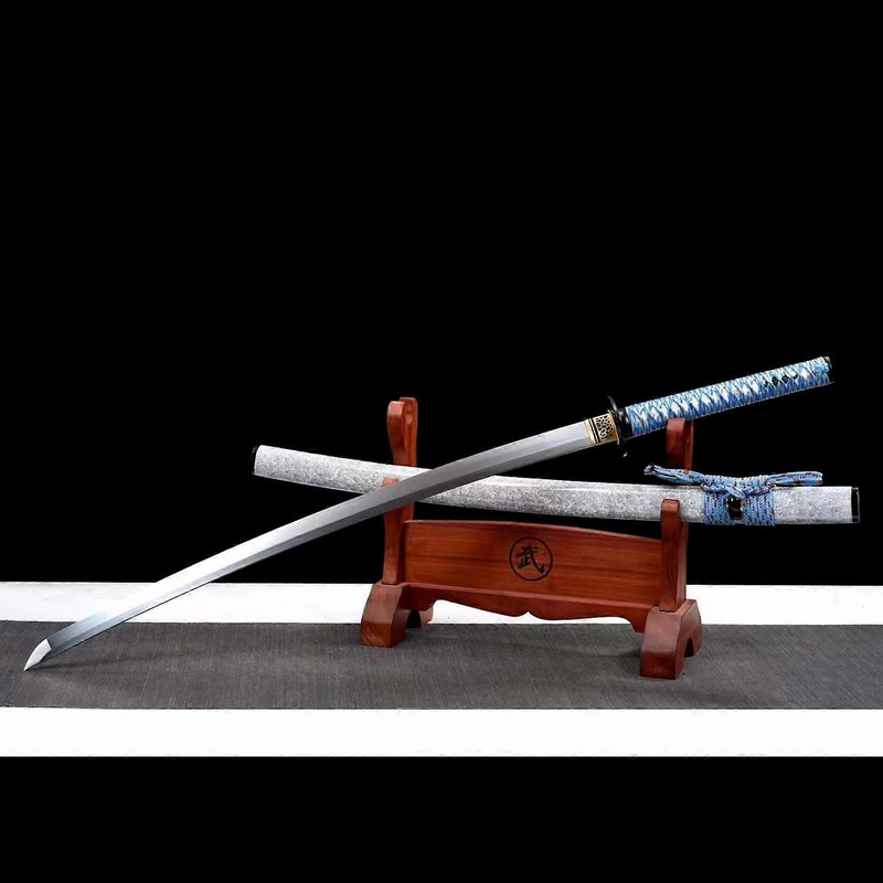 103 cm Handmade Samurai Sword – Manganese Steel Blade, Solid Wood Scabbard for Martial Arts, Cosplay, and Decoration
