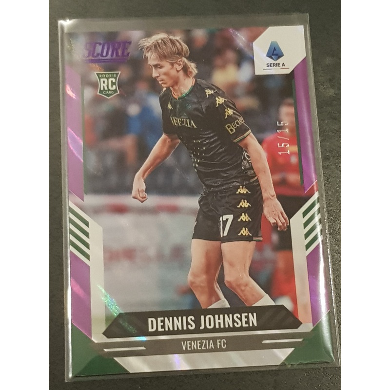 2021-22 Panini Score Serie A Dennis Johnsen #117 Purple Lava Parallel /15 Trading Card