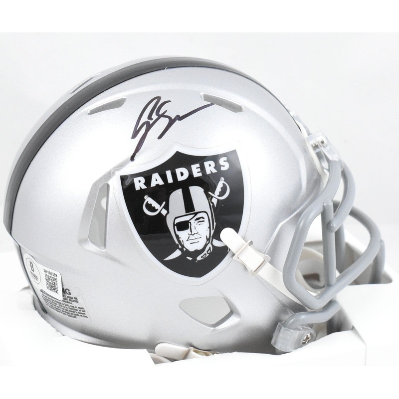 Geno Smith Autographed Las Vegas Raiders Speed Mini Helmet – Beckett W Hologram