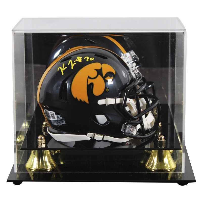 Iowa Kaleb Johnson Authentic Signed Case Mini Helmet W/ Case BAS Witnessed