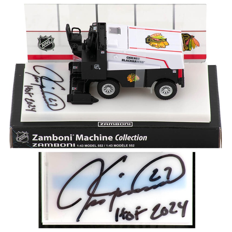 Jeremy Roenick Signed Chicago Blackhawks NHL Mini Zamboni w/HOF 2024 – (SS COA)