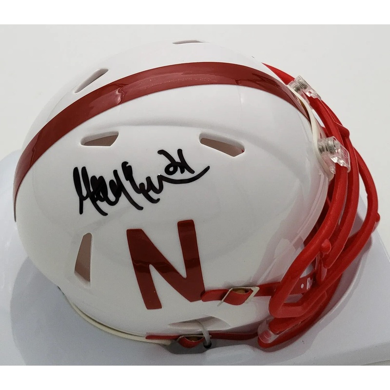 Mike Brown Signed Nebraska Cornhuskers Speed Mini Helmet (Beckett Witness QR)
