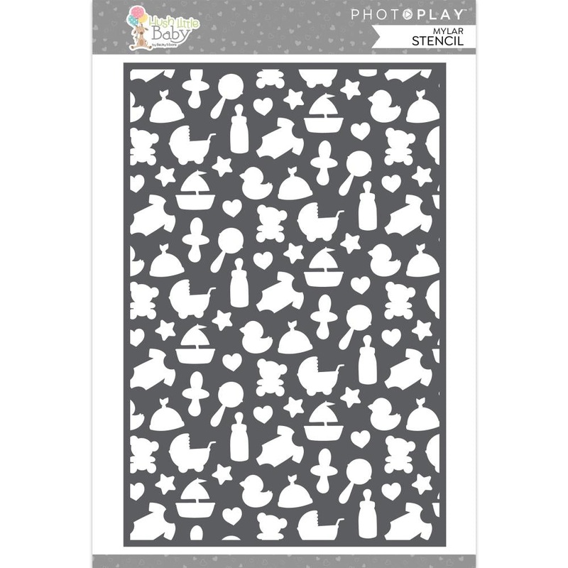 Photoplay Hush Little Baby Stencil 6X9 Baby Icons