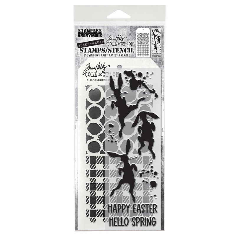 Stampers Anonymous Bunny Hop Tim Holtz Clear Stamp and Stencil