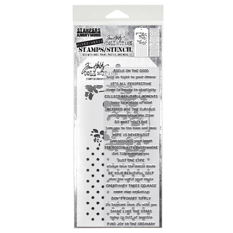 Stampers Anonymous Media #13 Tim Holtz Clear Stamp and Stencil