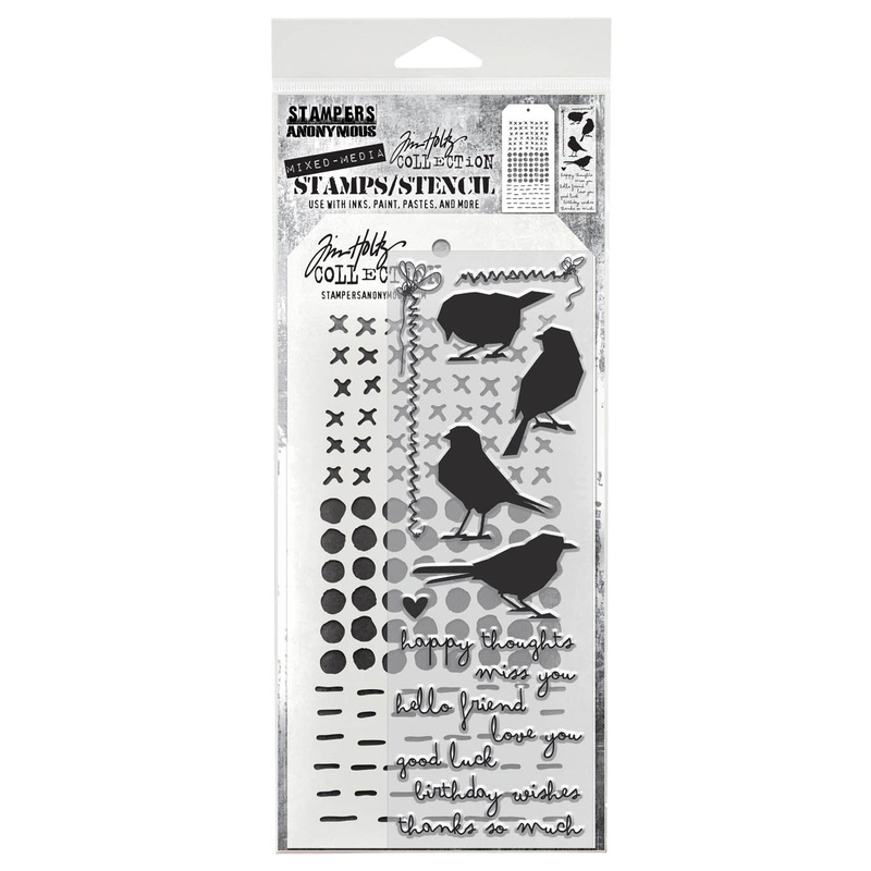 Stampers Anonymous Silhoutte Birds Tim Holtz Clear Stamp and Stencil