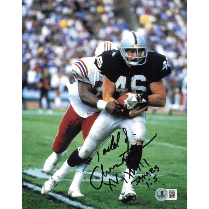 Todd Christensen Autographed 8×10 Photo Raiders XV, XVIII Beckett QR #BS12848