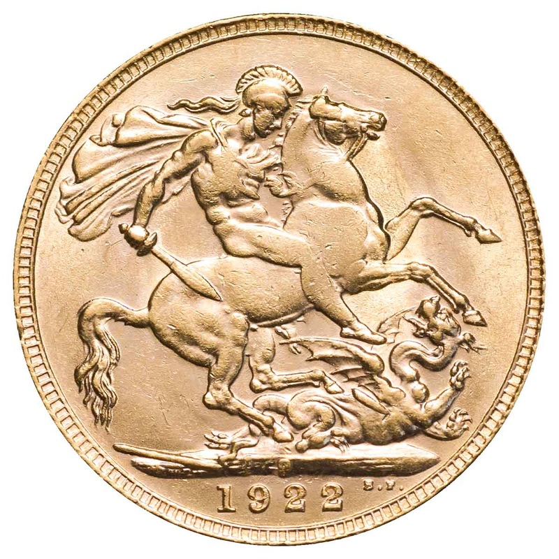 1922 Perth George V Gold Sovereign Extremely Fine-about Uncirculated