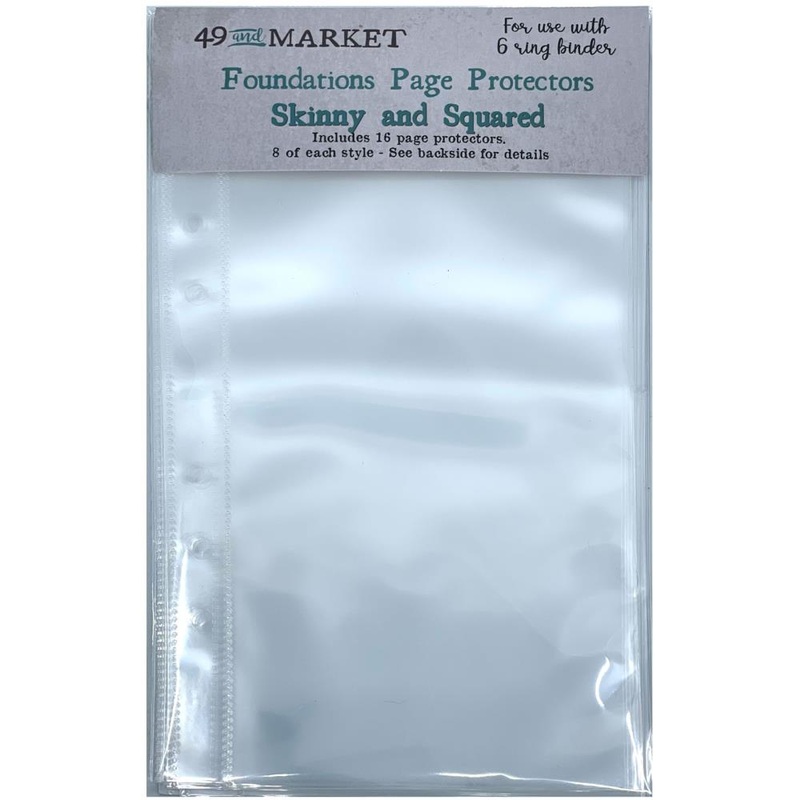 49 And Market Foundations Page Protectors 4X8 16/Pkg Skinny & Squared
