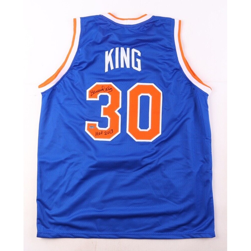 Bernard King Signed New York Knicks Jersey Inscribed HOF 13 (Schwartz COA)