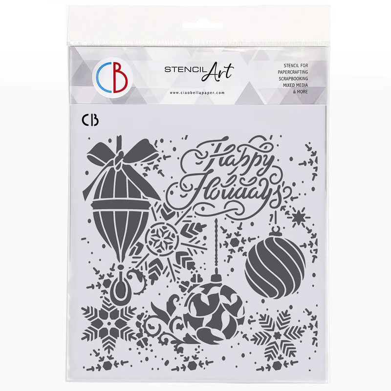 Ciao Bella Texture Stencil 8×8 Happy Holidays