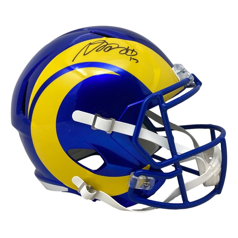 Davante Adams Signed Los Angeles Rams Full Size Replica Speed Helmet BAS