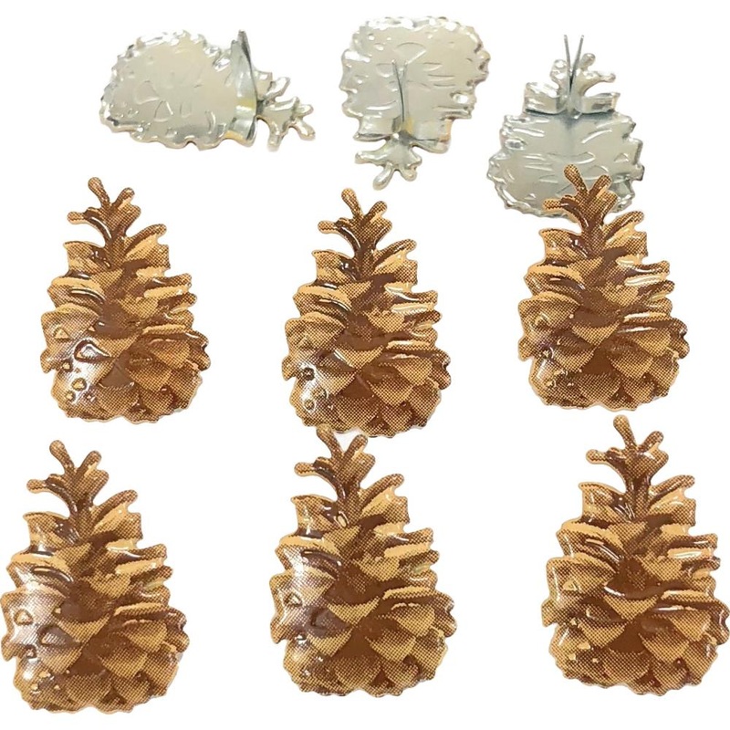 Eyelet Outlet Shape Brads 12/Pkg Pinecone