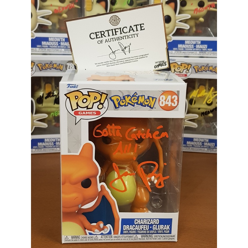Funko Pop! Pokemon Charizard #843 Vinyl Figure (Signed by Jason Paige)