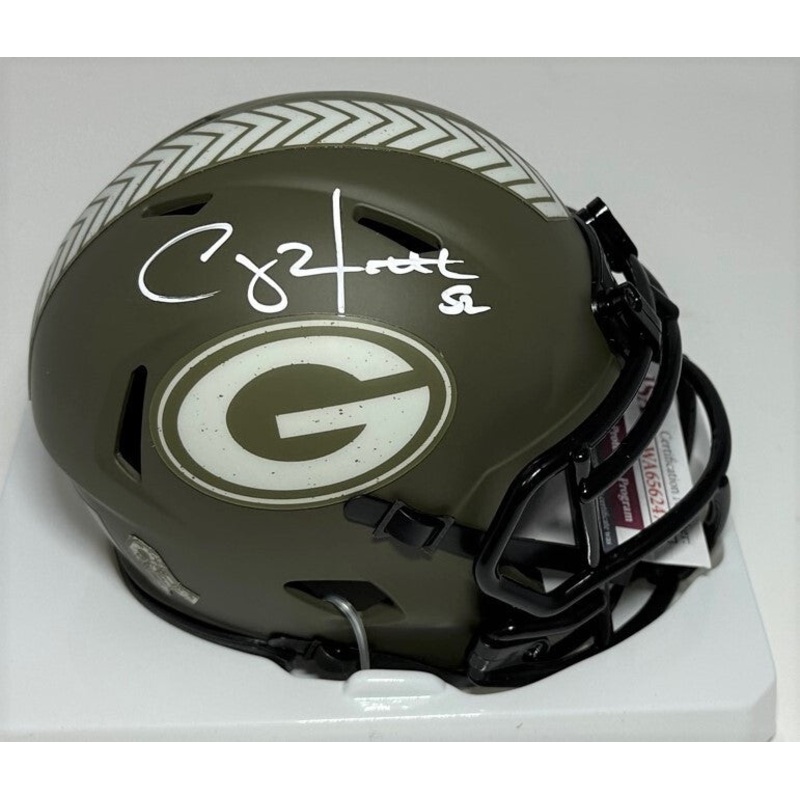 Packers CLAY MATTHEWS Signed Riddell SALUTE SERVICE Speed Mini Helmet AUTO – JSA