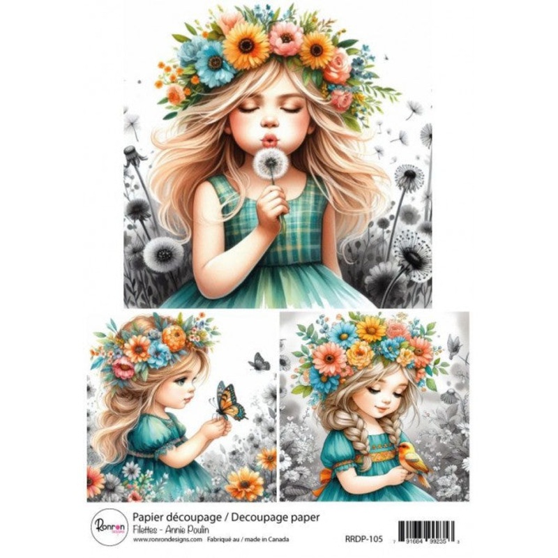Ronron designs -Papier de riz: Annie Poulin – Fillettes