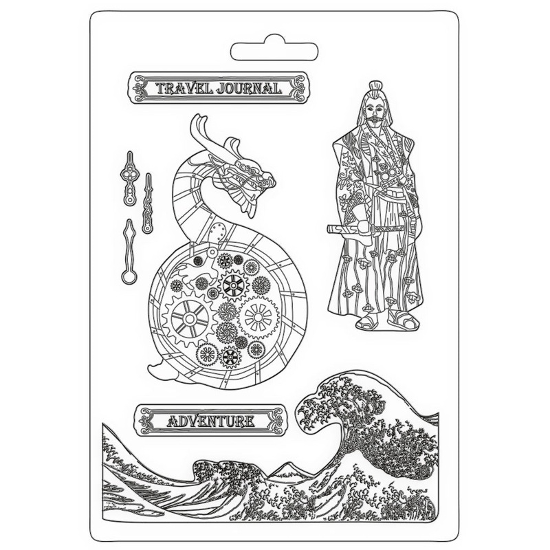 Stamperia Soft Mould A4 Sir Vagabond in Japan Dragon
