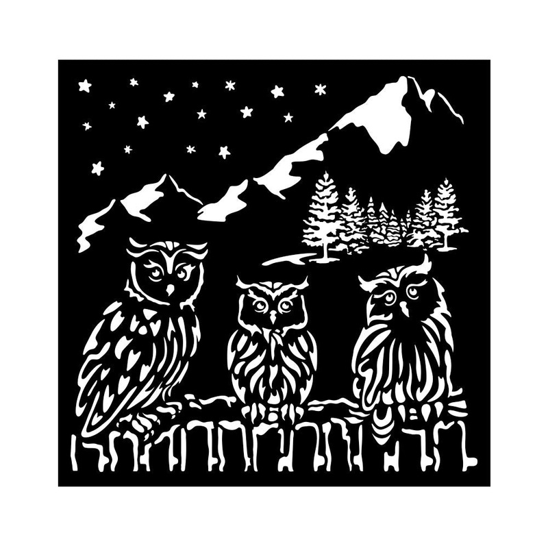 Stamperia Thick Stencil, The Owl’s House -Owls