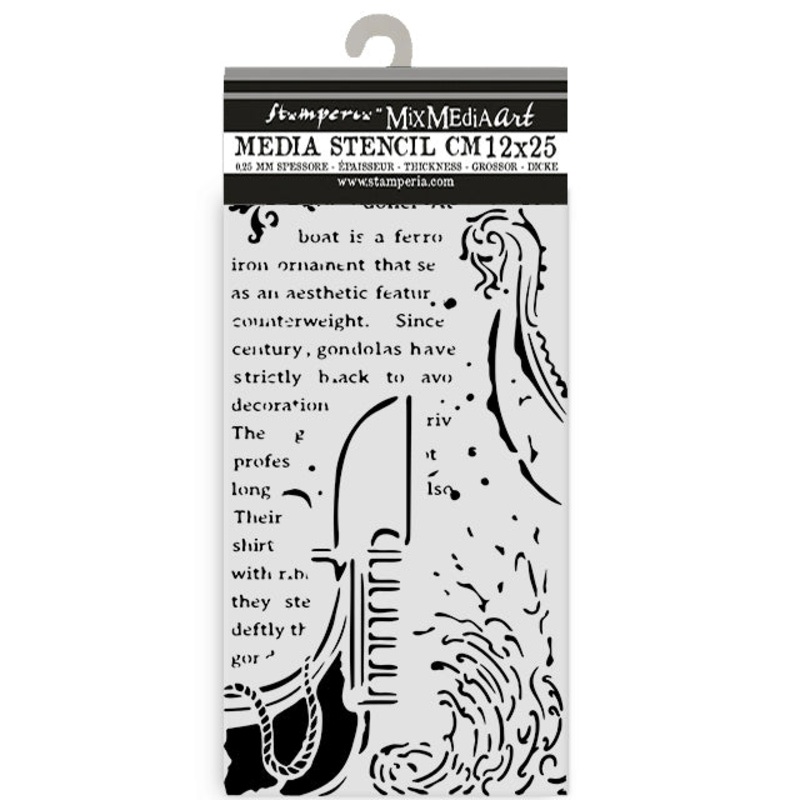 Stamperia Venice City of Art Thick Stencil 12X25cm Gondola