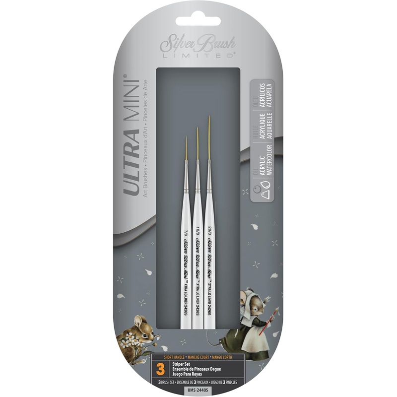 Ultra Mini Striper 3pc Paint Brush Set