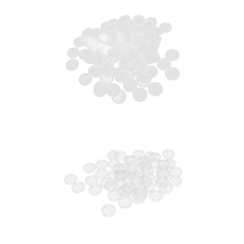200 Coin Holder Capsules Clear Case Box for Coin Collection 19mm 24mm