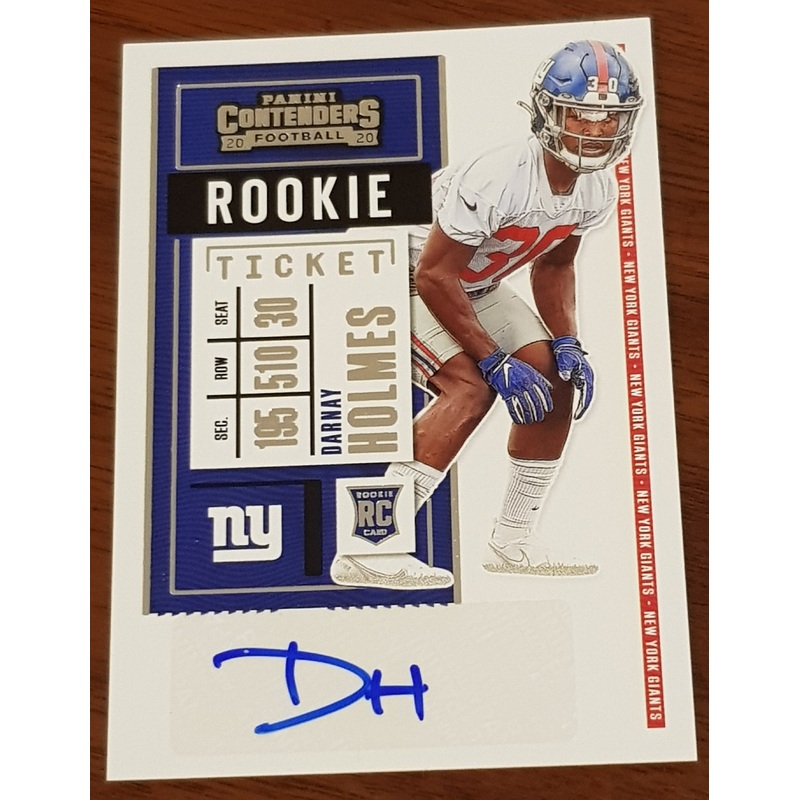2020 Panini Contenders Football Darnay Holmes #281 Rookie Autograph Card