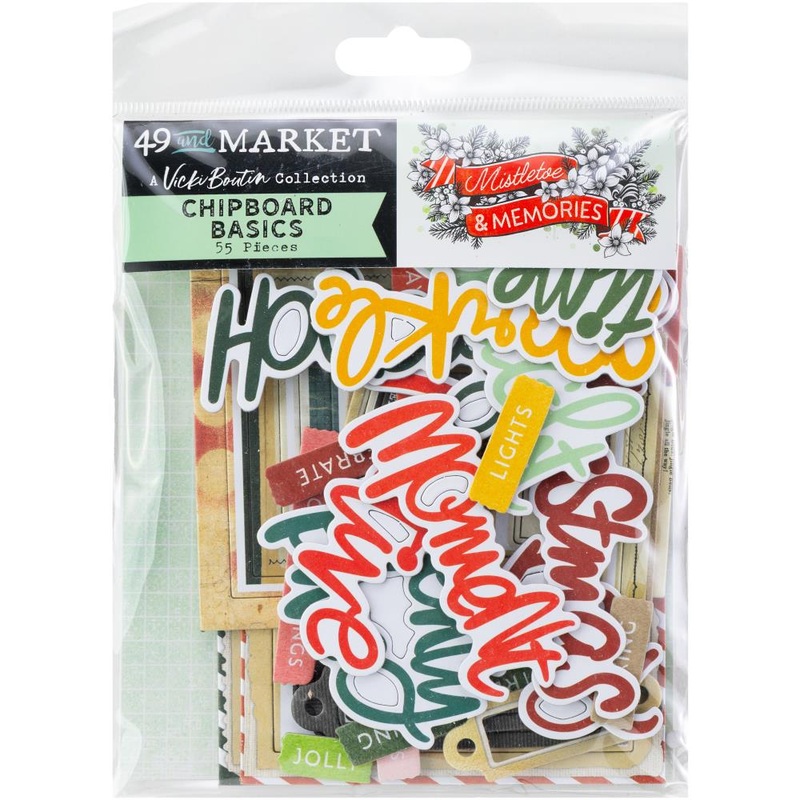 49 And Market Chipboard Set Basics, Mistletoe And Memories