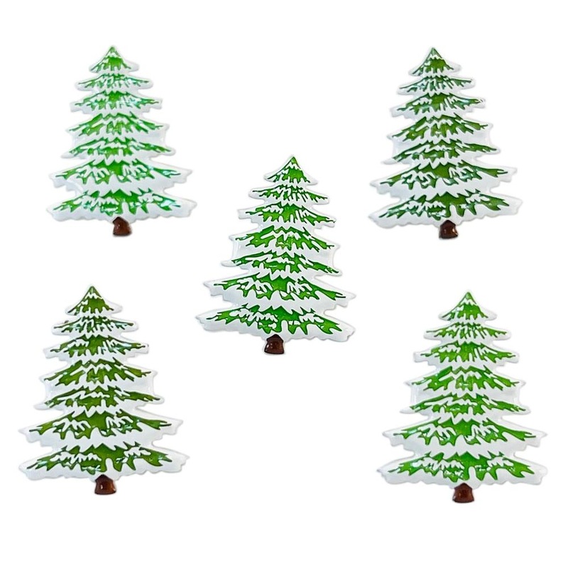 Eyelet Outlet Shape Brads 12/Pkg Snow Tree