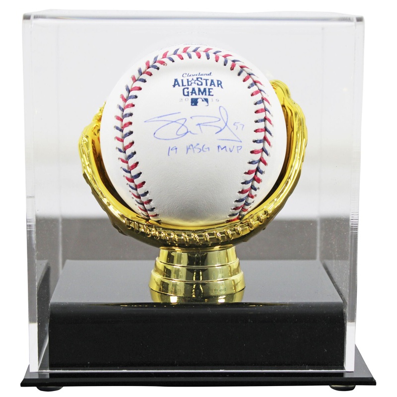 Indians Shane Bieber 19 ASG MVP Signed 2019 ASG Logo Oml Baseball w/ Case BAS