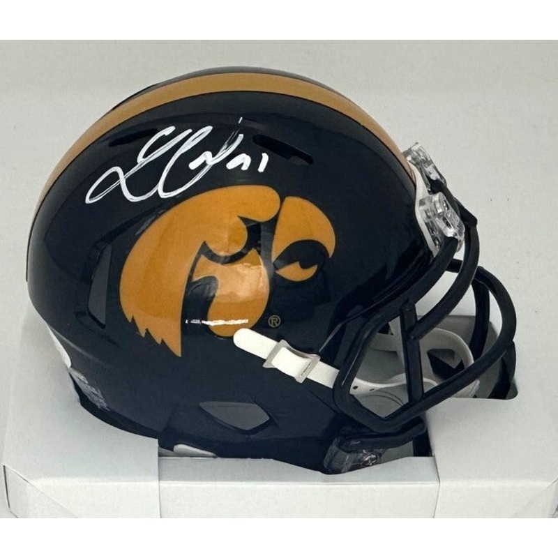Packers LUKAS VAN NESS Signed Riddell IOWA HAWKEYES Speed Mini Helmet AUTO BAS