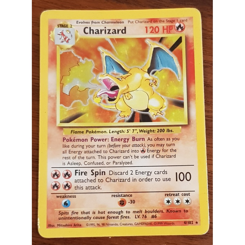 Pokemon Base Charizard #4/102 Holo Trading Card