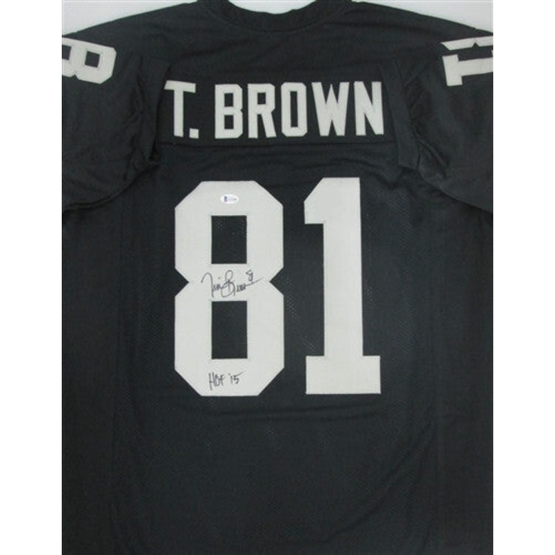 Raiders Hall of Famer TIM BROWN Signed Custom Replica Black Jersey AUTO – BAS