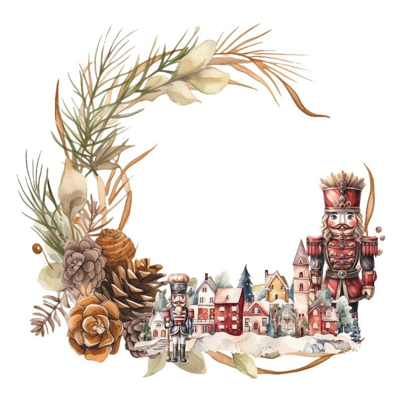 Simply Stated – Christmas Village Wreath Ephemera