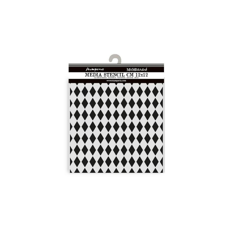 Stamperia Stencil 4.72X4.72 Alice In Christmas Rhombus Pattern