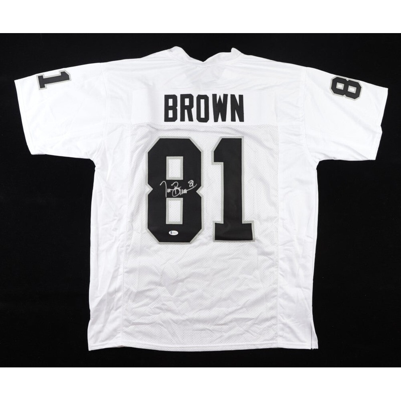 Tim Brown Signed Oakland Raiders Jersey (Beckett) 9xPro Bowl Wide Receiver