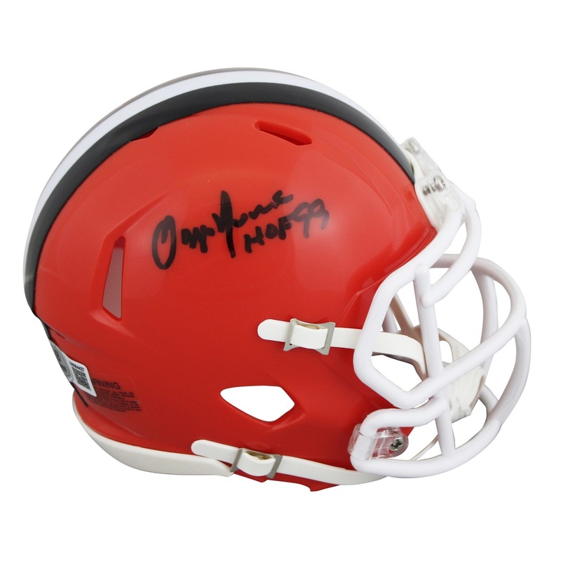 Browns Ozzie Newsome HOF 99 Signed 2024 Speed Mini Helmet BAS Witnessed