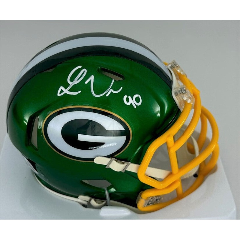 Packers LUKAS VAN NESS Signed Riddell FLASH Speed Mini Helmet AUTO – BAS