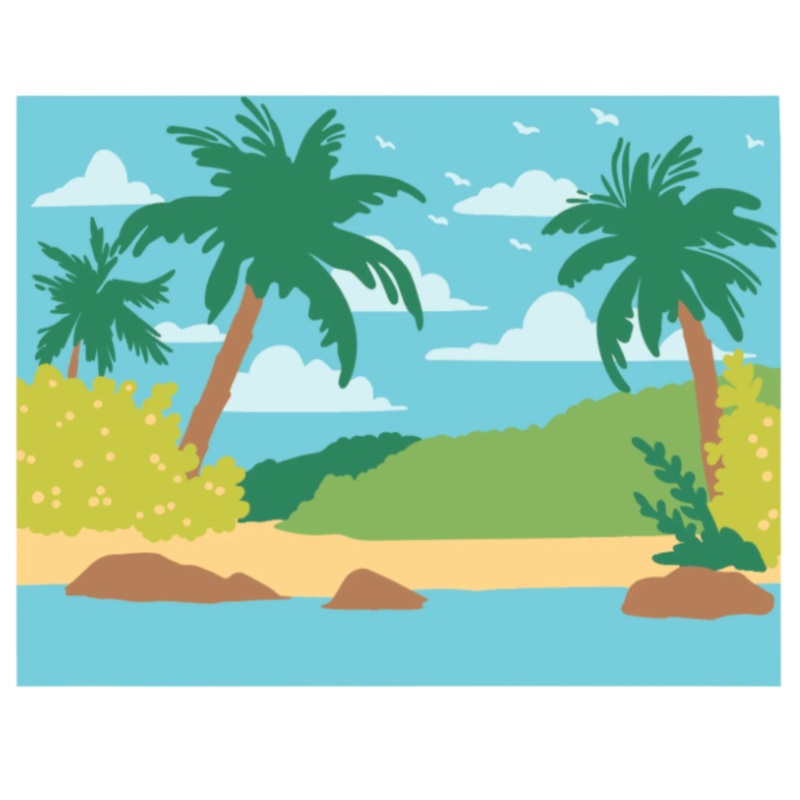 Palm Beach – Set of 6 – 6×6 Coordinating Stencils
