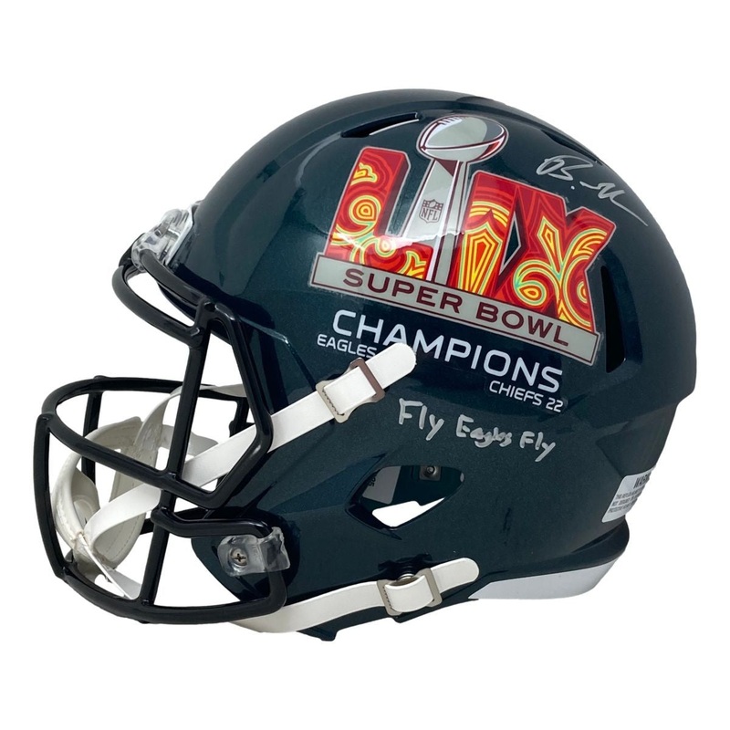 Brandon Graham Signed Eagles FS Super Bowl 59 Replica Helmet Fly Eagles BAS