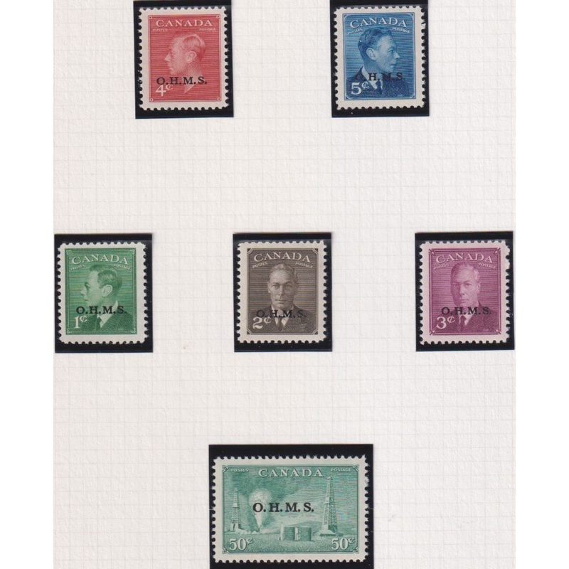 CANADA 1949-1950  OHMS SET  SUPERB UNMOUNTED MINT