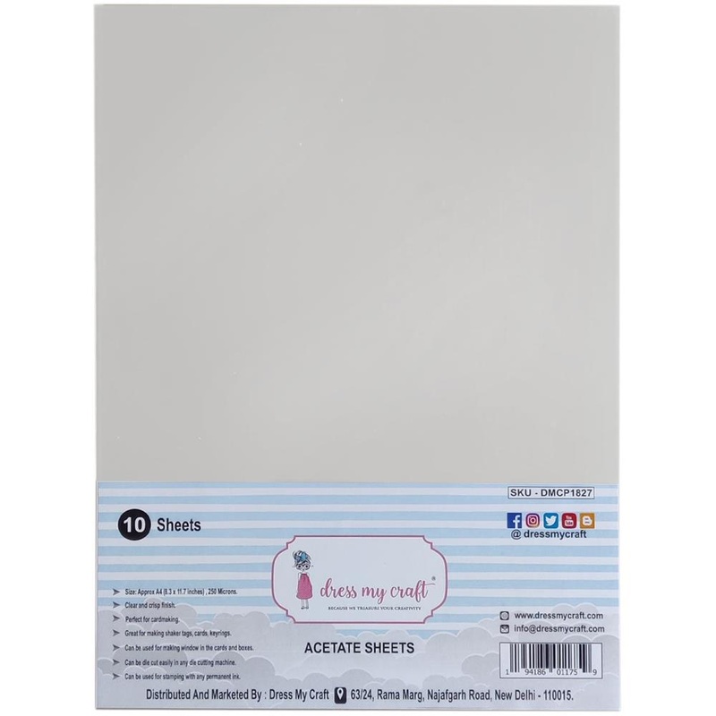 Dress My Craft Acetate Sheets A4 10/Pkg – 250 microns