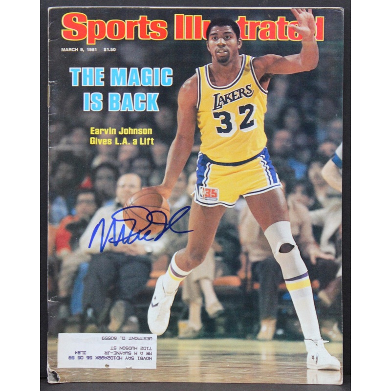 Lakers Magic Johnson Signed March 9, 1981 Sports Illustrated Magazine BAS Wit