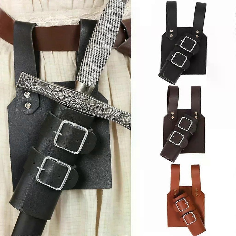 Medieval Sword Scabbard Sword Holder Leather Sheath Scabbard Adult Men Larp Knight Weapon Cosplay Gear Rapier Ring Belt Holster