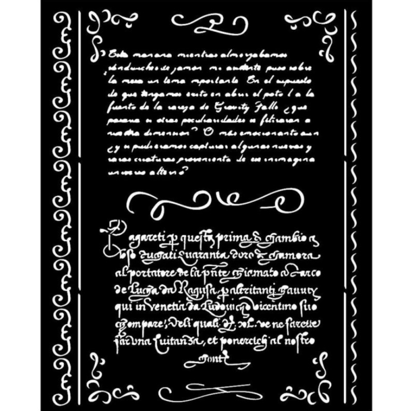 S25 Stamperia Thick stencil cm 20X25 – Vintage Library letters
