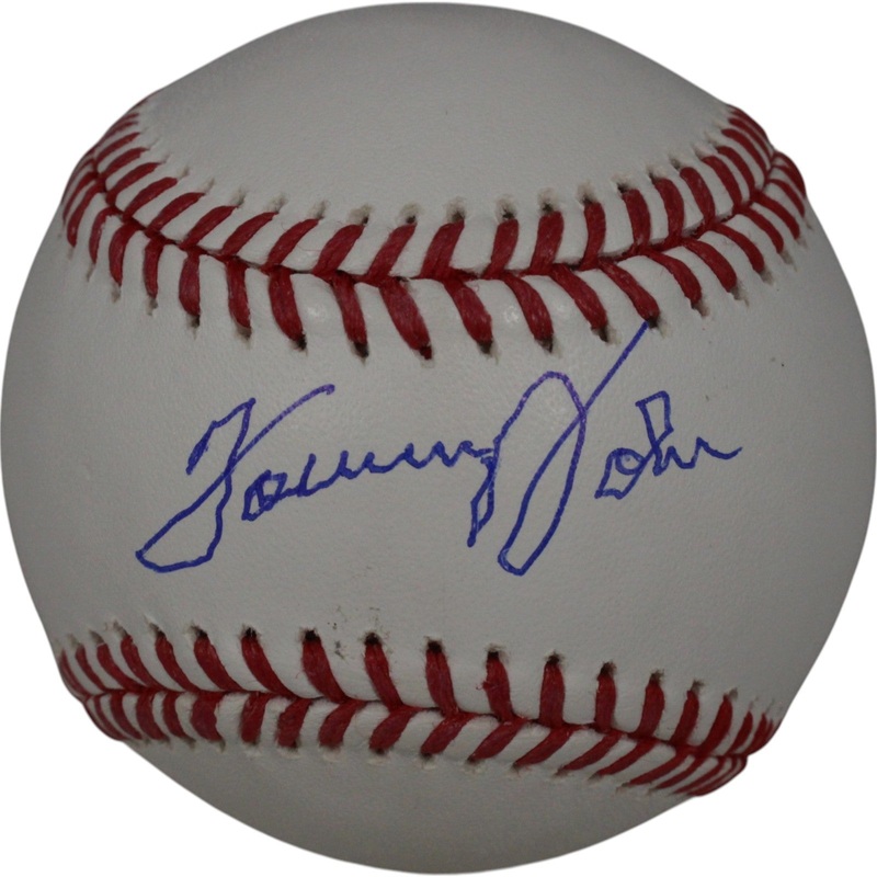 Tommy John Autographed/Signed New York Yankees OML Baseball Beckett 50120