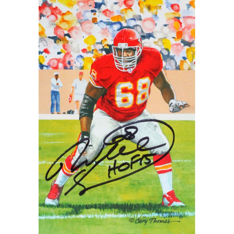 Will Shields Autographed Kansas City Chiefs Goal Line Art Card w/ HOF- Beckett