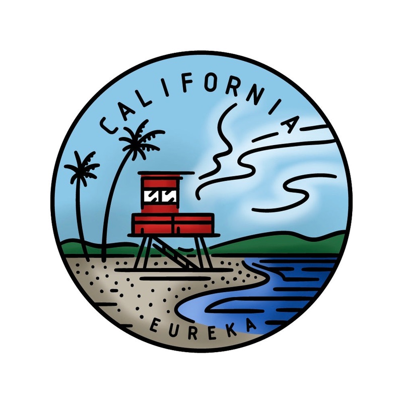 50 States Circles – 2×2 Stamp Set – California