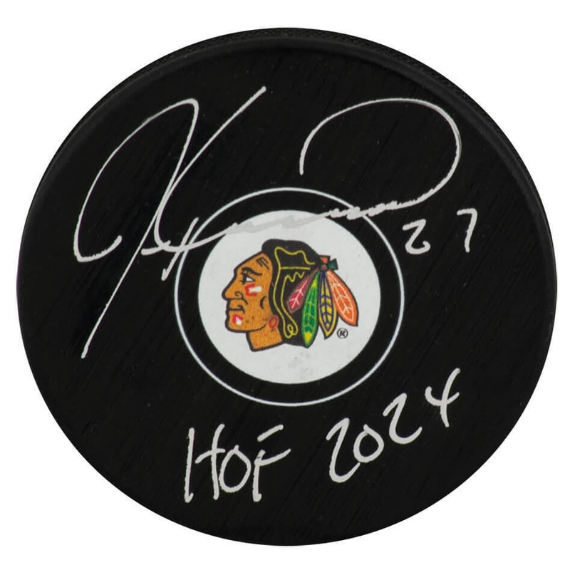 Jeremy Roenick Signed Chicago Blackhawks Hockey Puck w/HOF 2024 – CSS LIVE